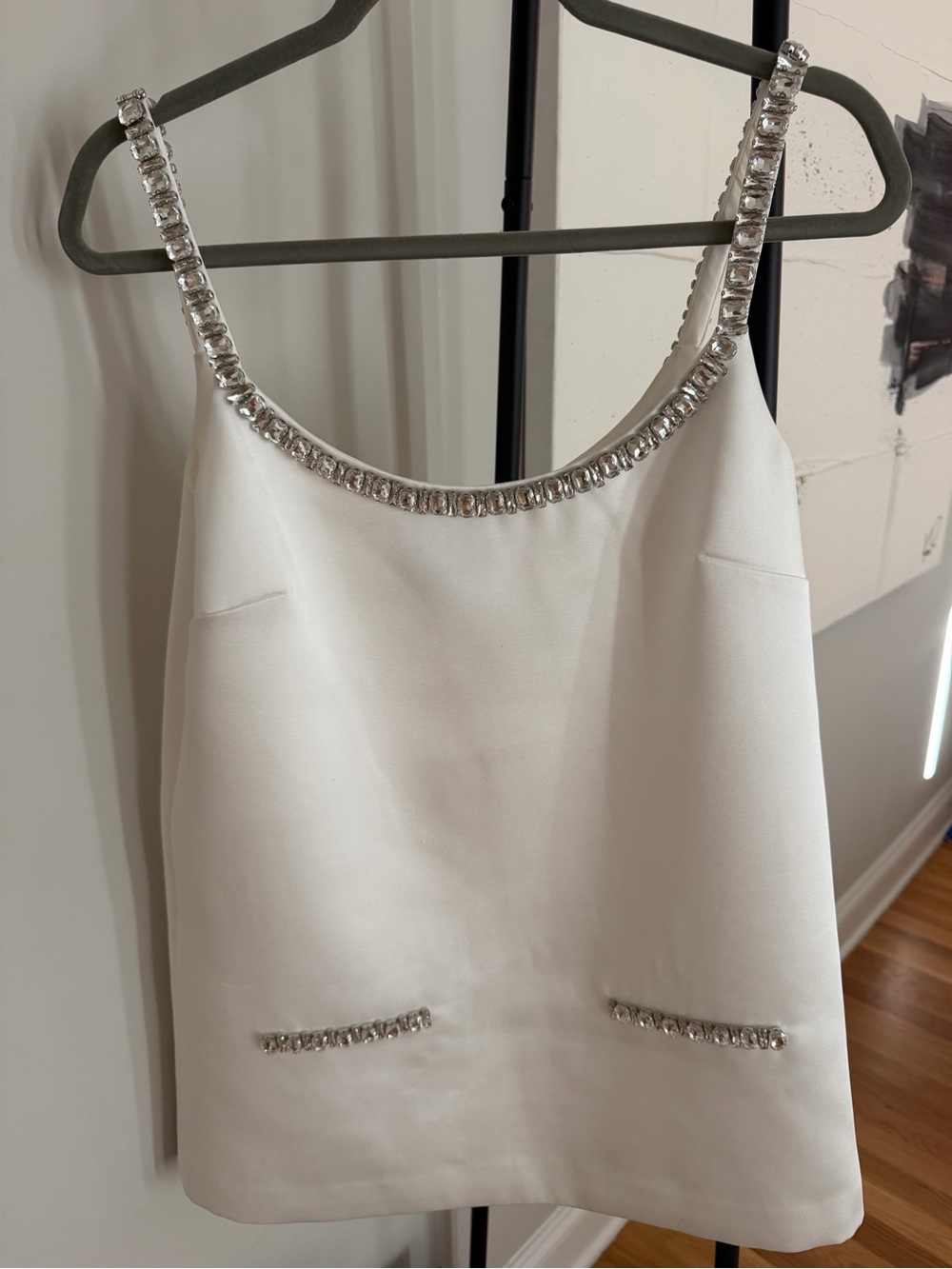 Retrofete White Crystal-Trim Mini Dress - Picture 5 of 6